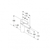 Baterie lavoar Kludi, Pure & Solid, cu ventil metalic, H = 10 cm, crom